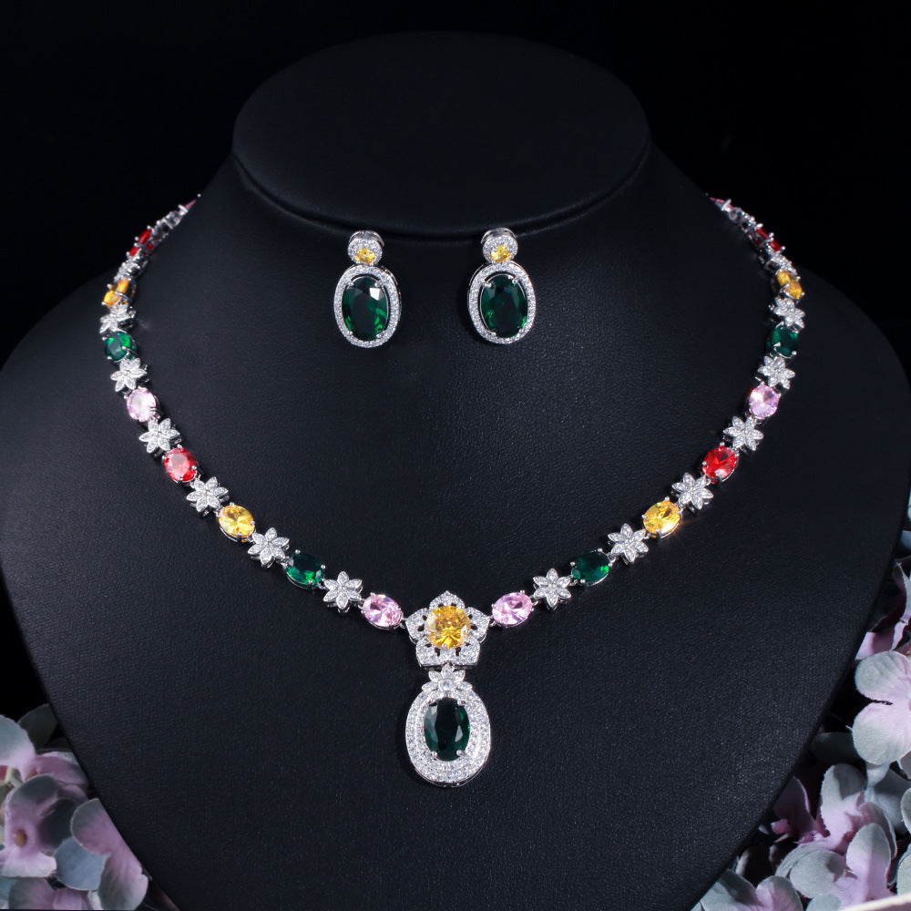 Damen Mode Kleid Brautschmuck Set