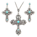 Jewelry Set Combination Necklace Earrings Retro Turquoise Set Accessories