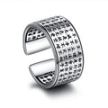 Anillo de plata del Sutra del Corazón tibetano
