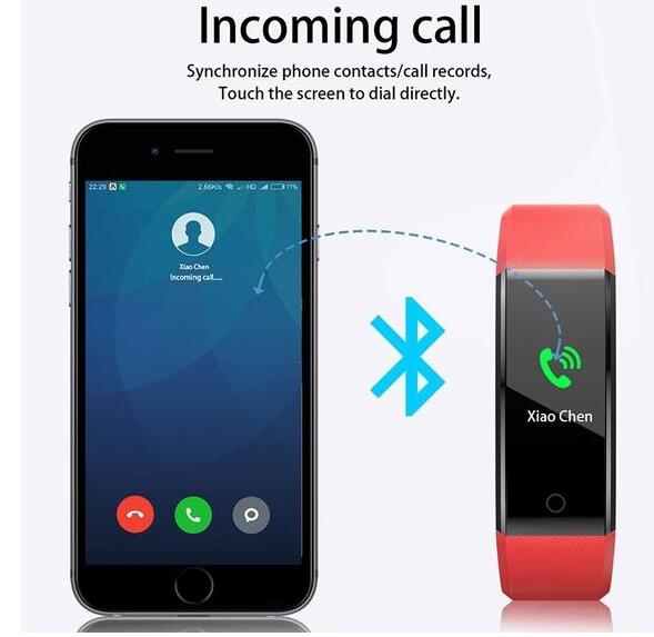 Pulsera Inteligente con Bluetooth Monitor de Ritmo Cardíaco Reloj Rastreador de Actividad Física