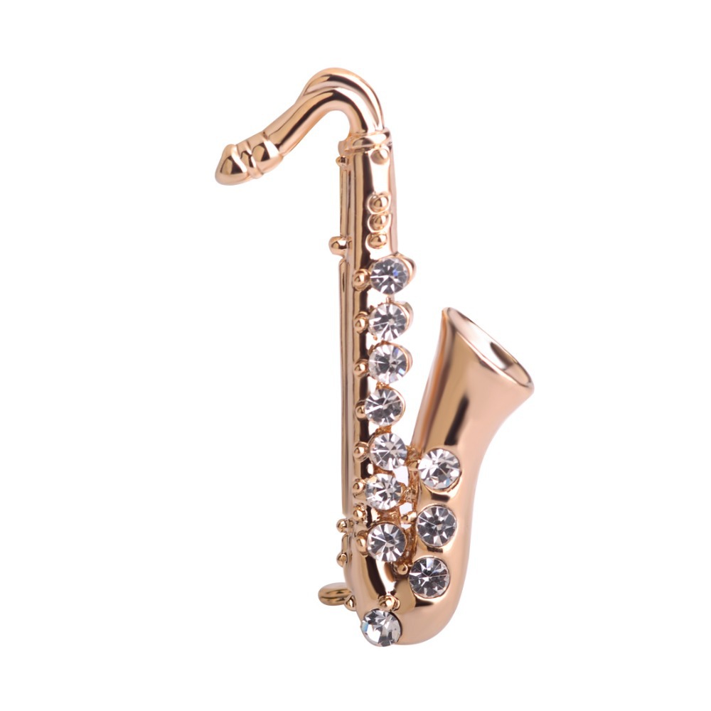 Diamantförmige Saxophon-Brosche für Musikinstrumente