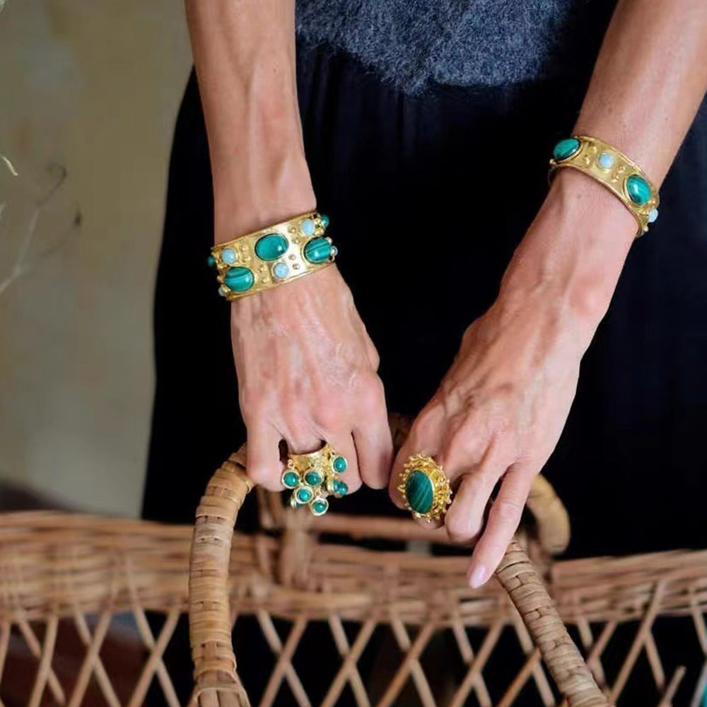 Malachit-Armband Retro-Minderheitendesign