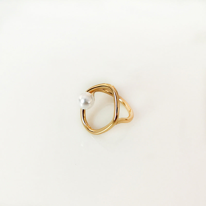 Zierlicher Kunstperlenring für Frauen Minimalistische Ringe