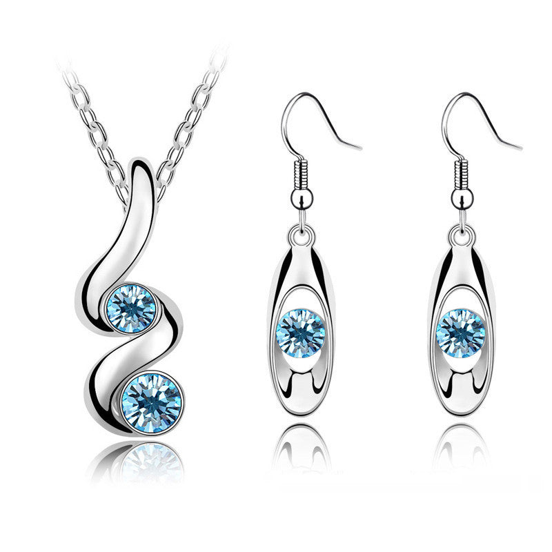Schmuckset Halskette und Ohrringe "Serpentinen-Oval"