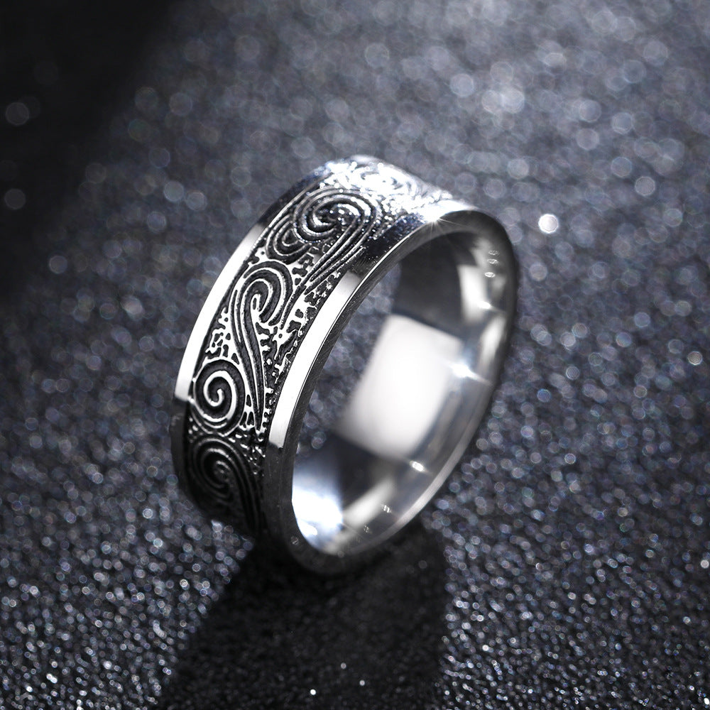 Titanstahl Retro Herrenring