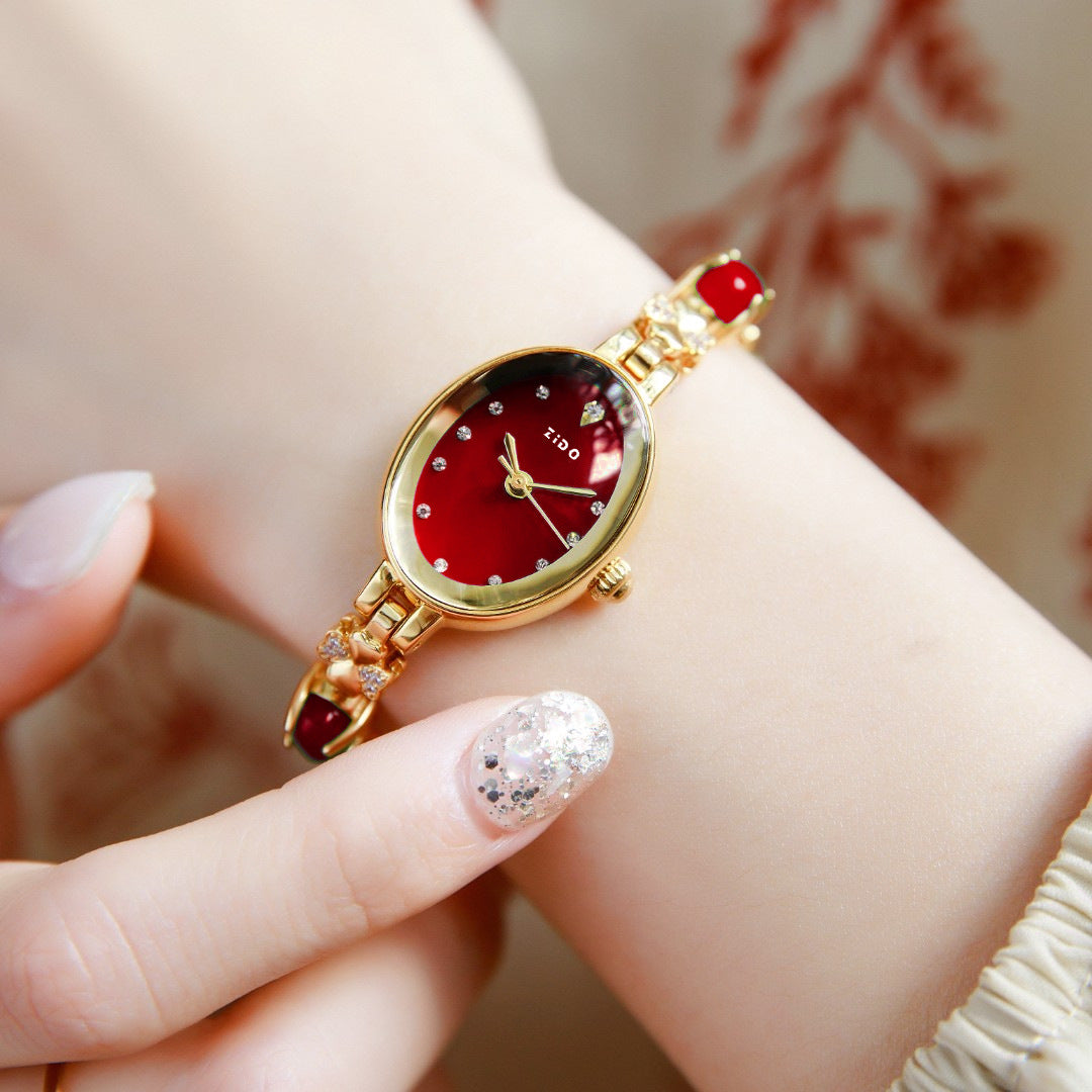 Sencillo Reloj de Pulsera de Cuarzo con Diamantes para Mujer, Resistente al Agua, de Temperamento y Lujo de Entrada