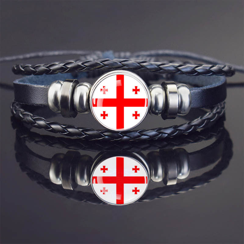 World Flag Bracelet Woven Twisted