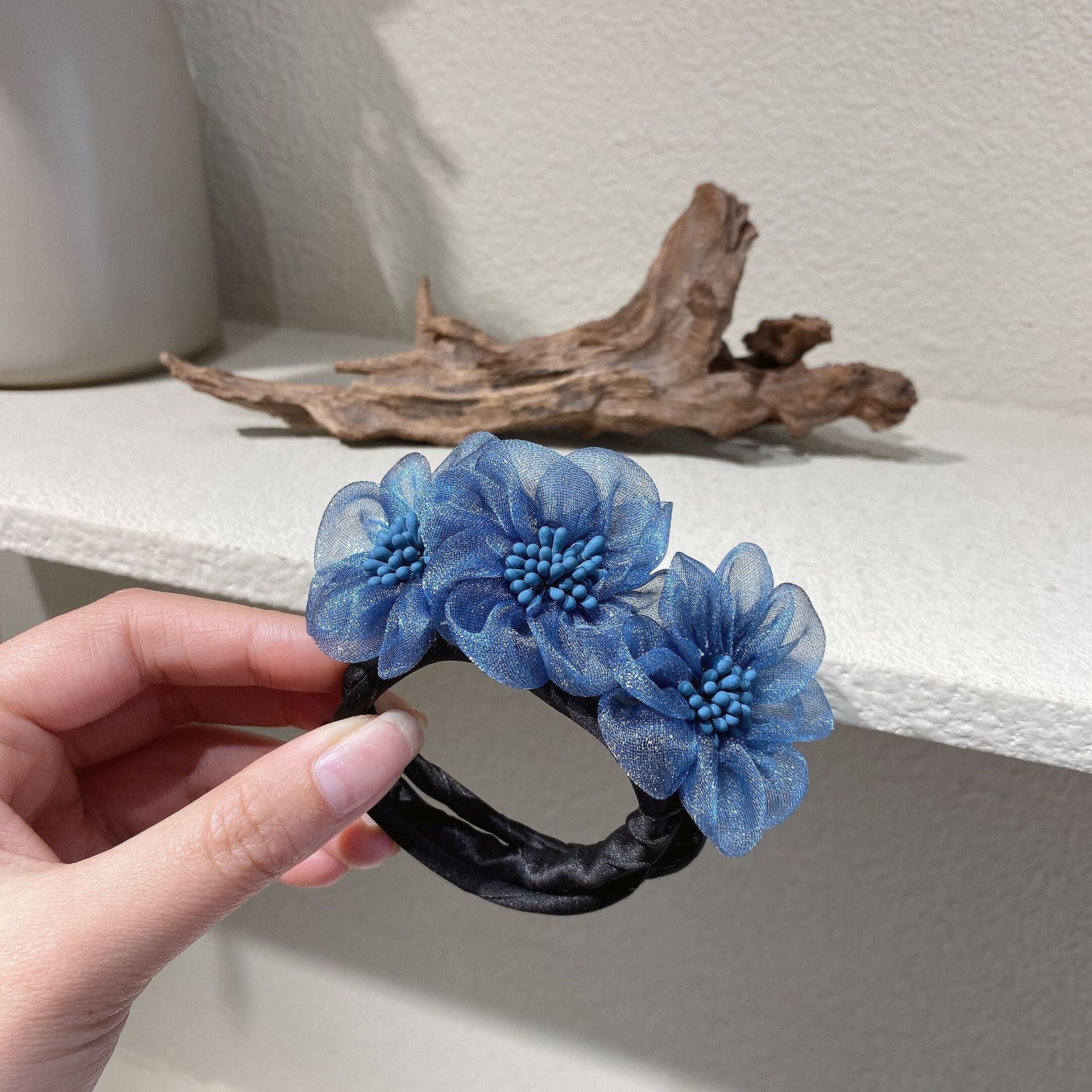 Conjunto de pelo de cristal con perlas y flores de Xiaoxiangfeng