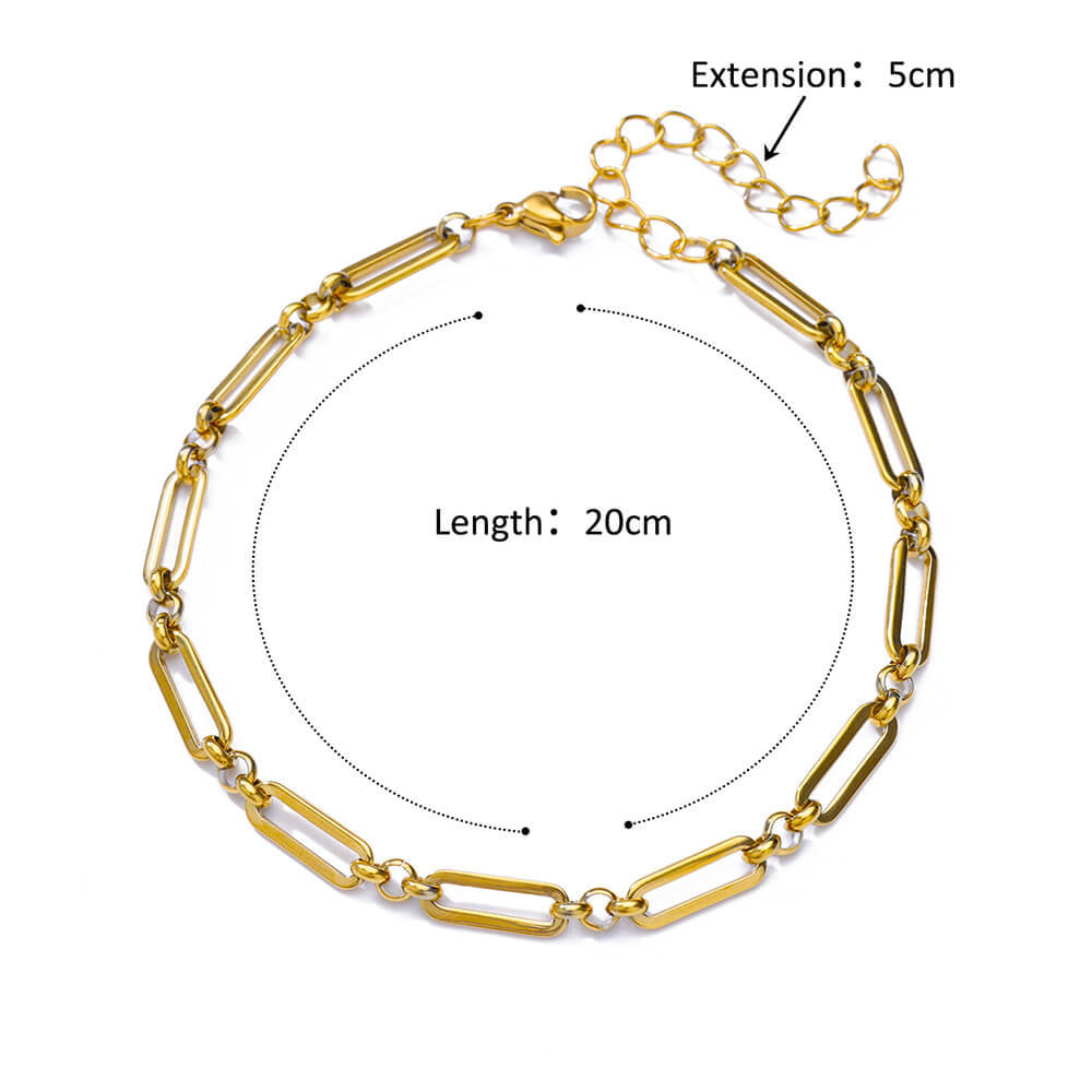 Tobillera Figaro Blade de acero inoxidable 18K