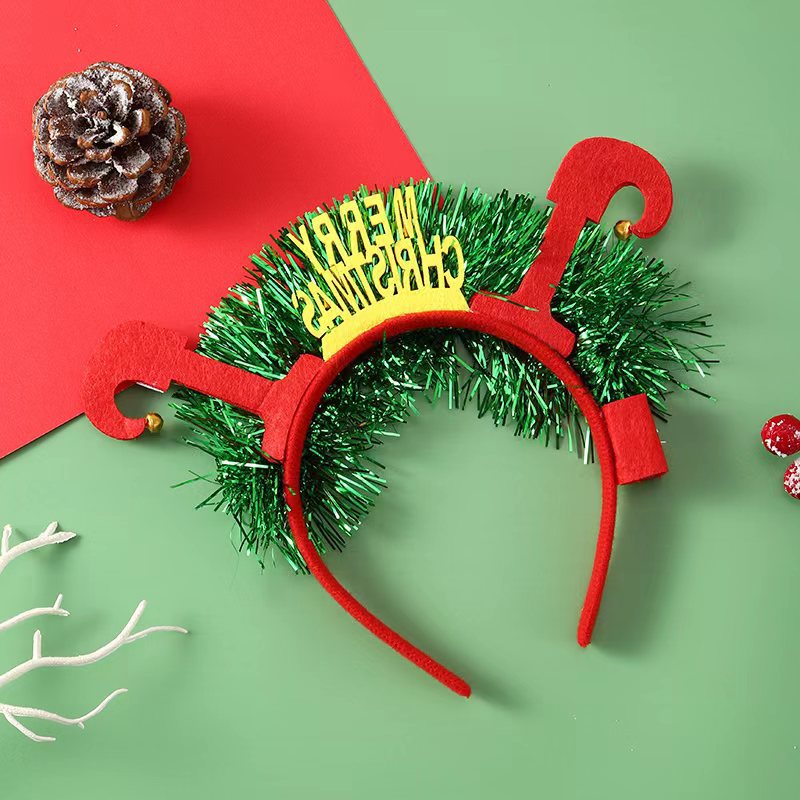 IPC Weihnachtshaarband Leuchtendes Stirnband Weihnachtsbaum Schneeflocke Haarband Hirschhorn Leuchtendes Blinkendes Kopfstück Frohe Weihnachten Geschenk