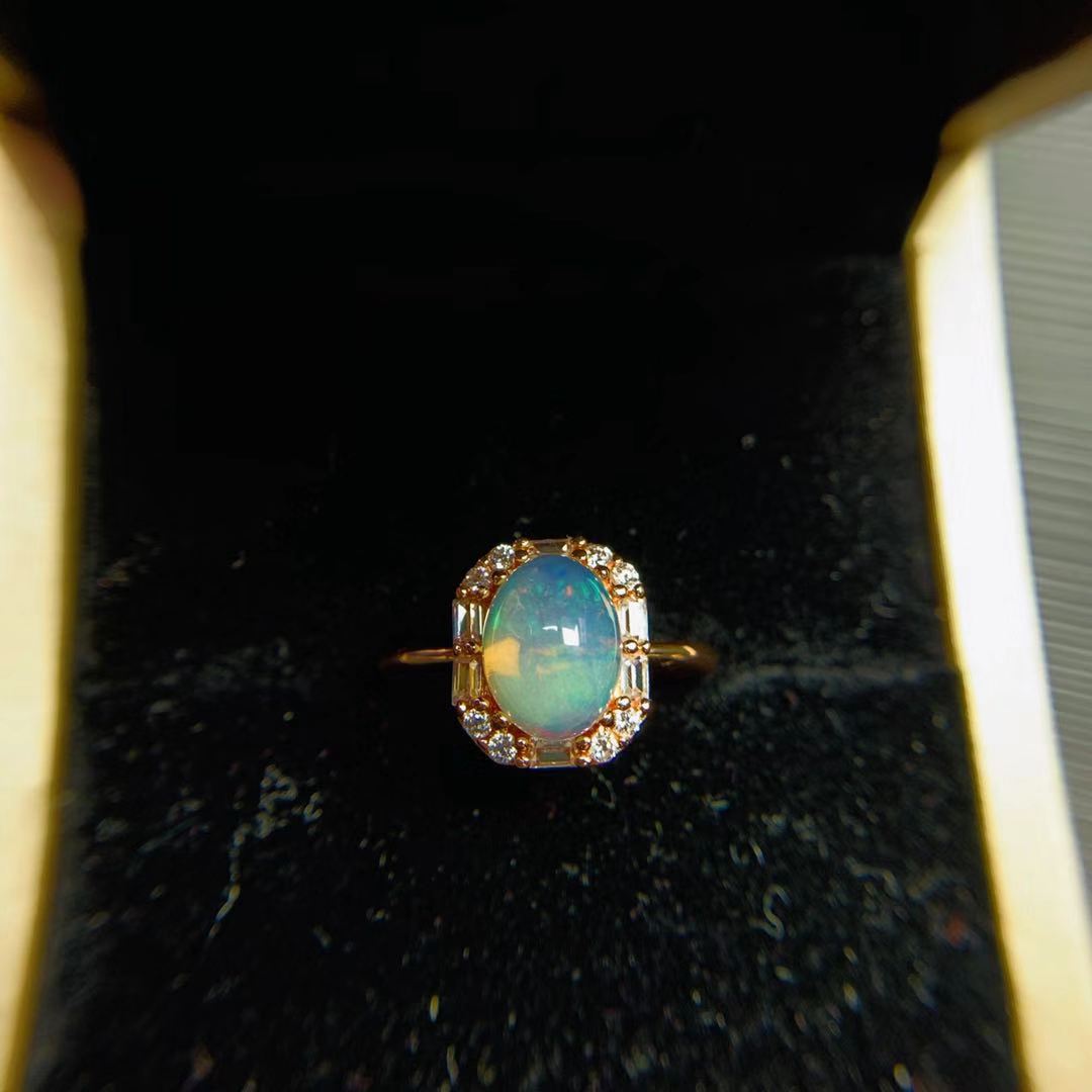 925 Plata Incrustada Ópalo Natural Conjunto Colgante Anillo Joyas Regalos Femeninos Para Novia Suministro en Vivo