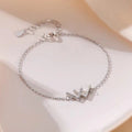 925er Silber W Buchstaben Armband für Damen, schlicht, Nische