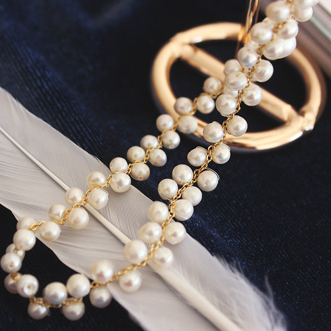 Collar de perlas tejido a mano