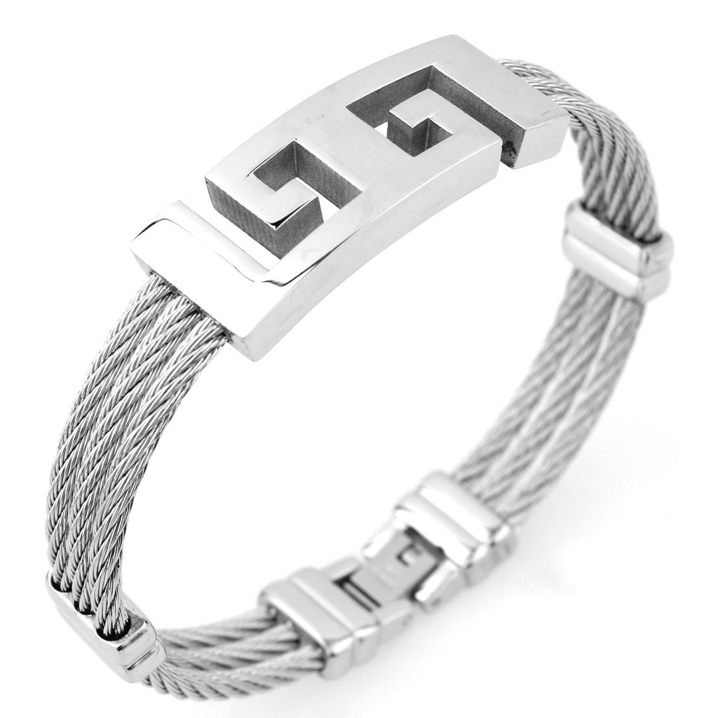Armband aus geflochtenem Hanfseil mit drei Ringen