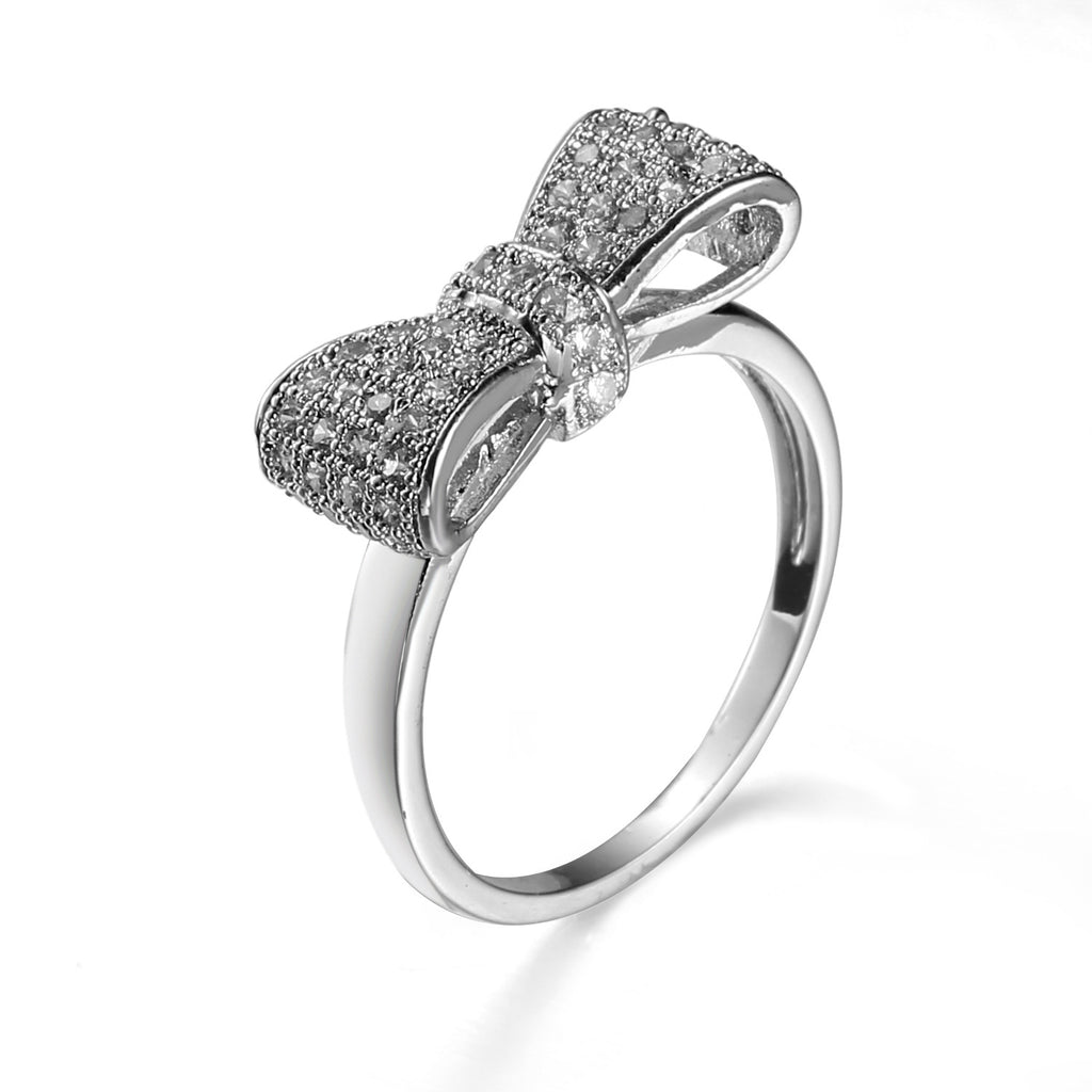 Joyería de Zircón con Lazo, Anillo de Lazo para Mujer