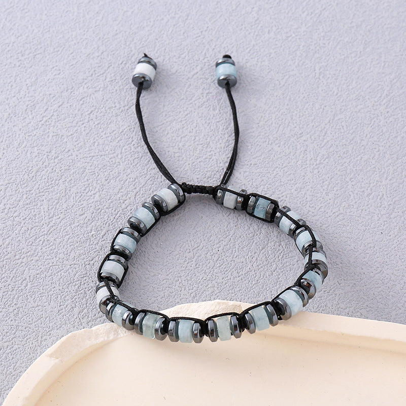 Universal-Ornament-Herrenarmband aus handgewebtem Apatit