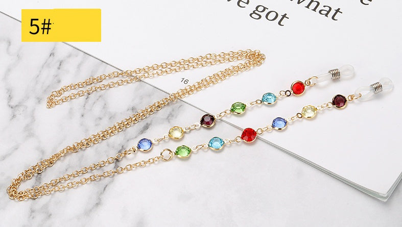Neues Mesh Rot Brillenketten Sonnenbrillenkette Halskette Metallkette Sonnenbrille mit Kette Mode
