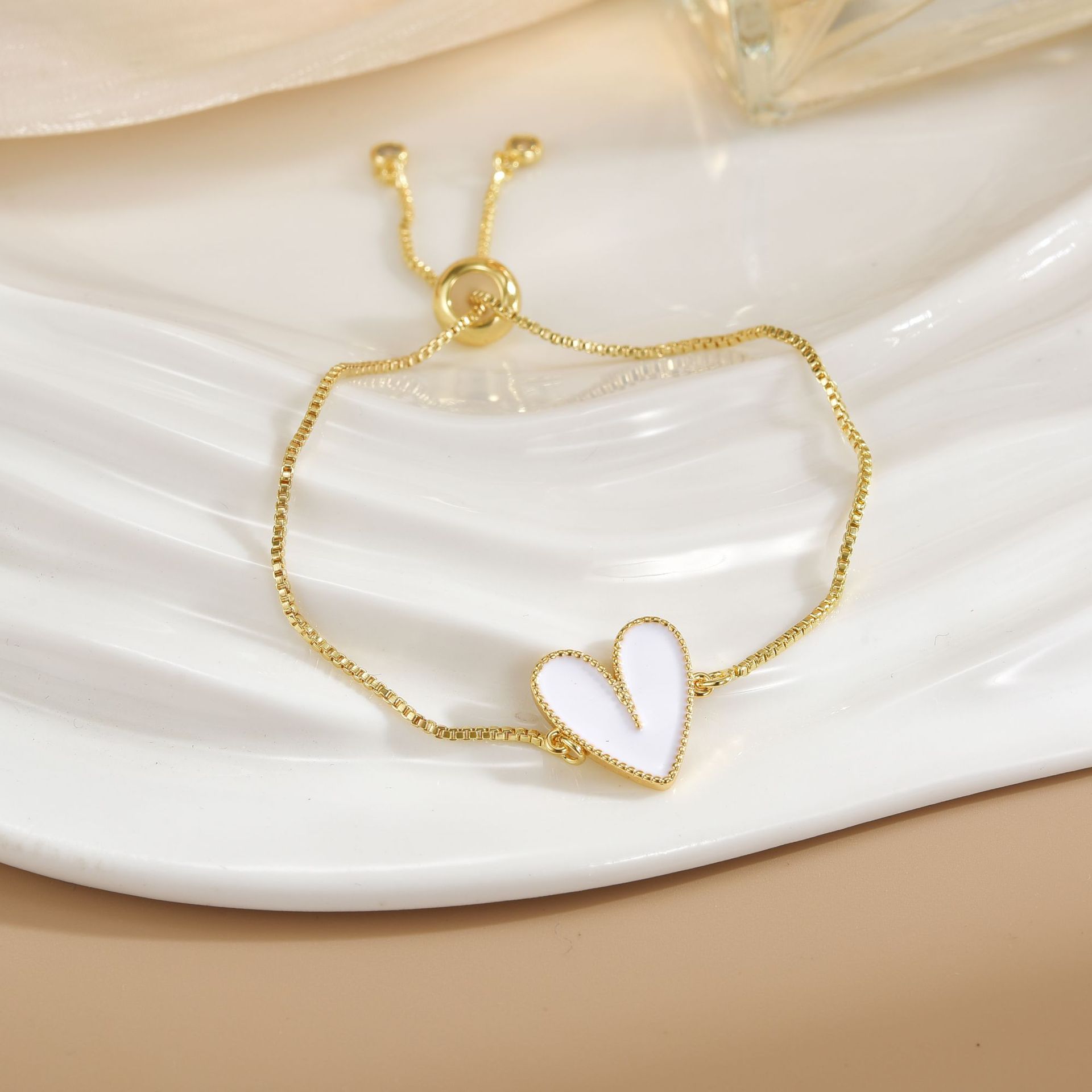 Simple Rotatable Flower Color-preserving Pure Copper Gold-plated Bracelet