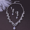 Braut Strass Zirkon Ohrring-Halskette