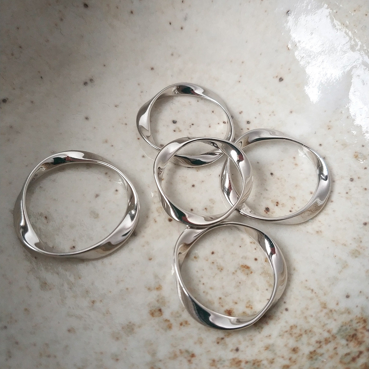 Koreanische Version Sterling Silber Ring INS Minimalistische Persönlichkeit Wild