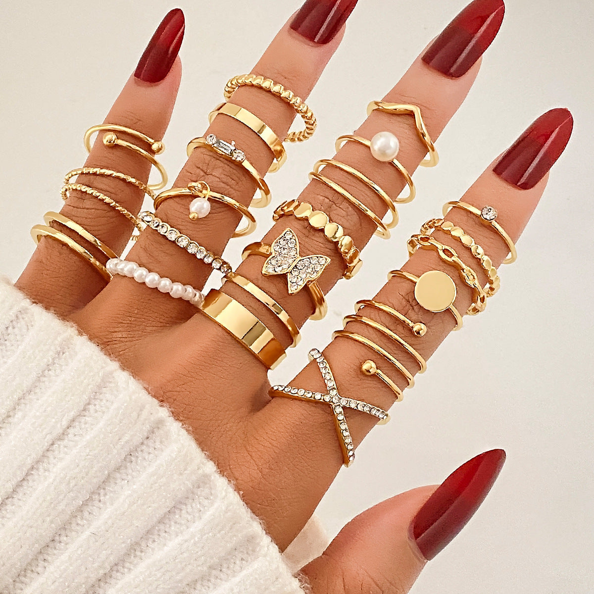 Ring Damen Nischen Senior Knöchelring 23-teiliges Set