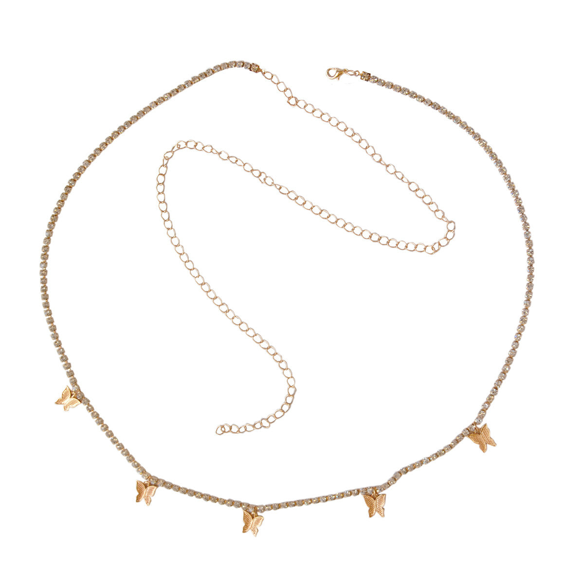Cadena de cintura de mariposa con diamantes de imitación brillantes