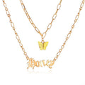 European And American Double Acrylic Butterfly Necklace