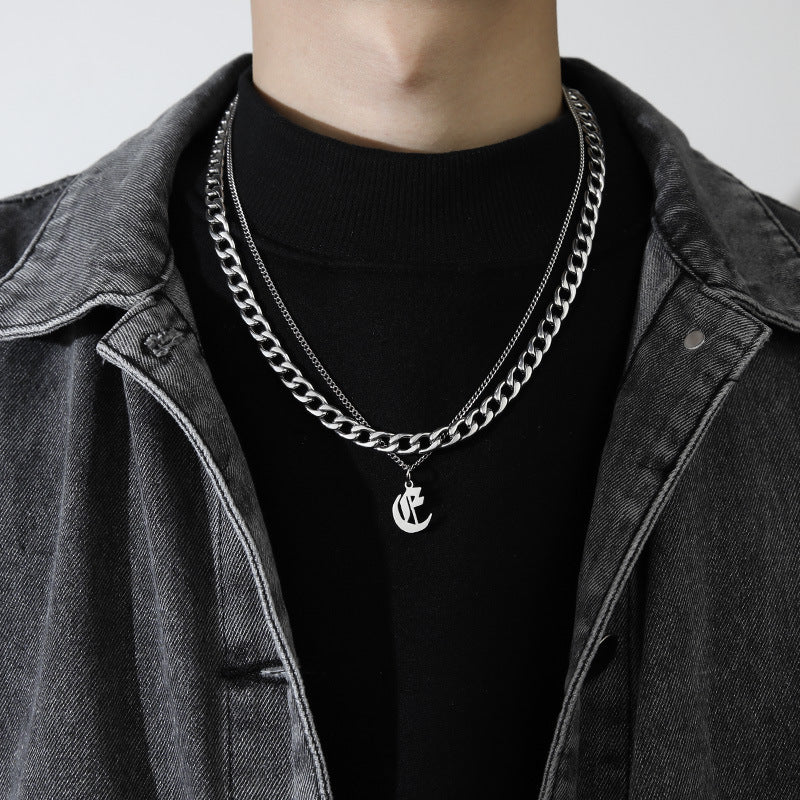 Ins Style Letter Necklace Titanium Steel