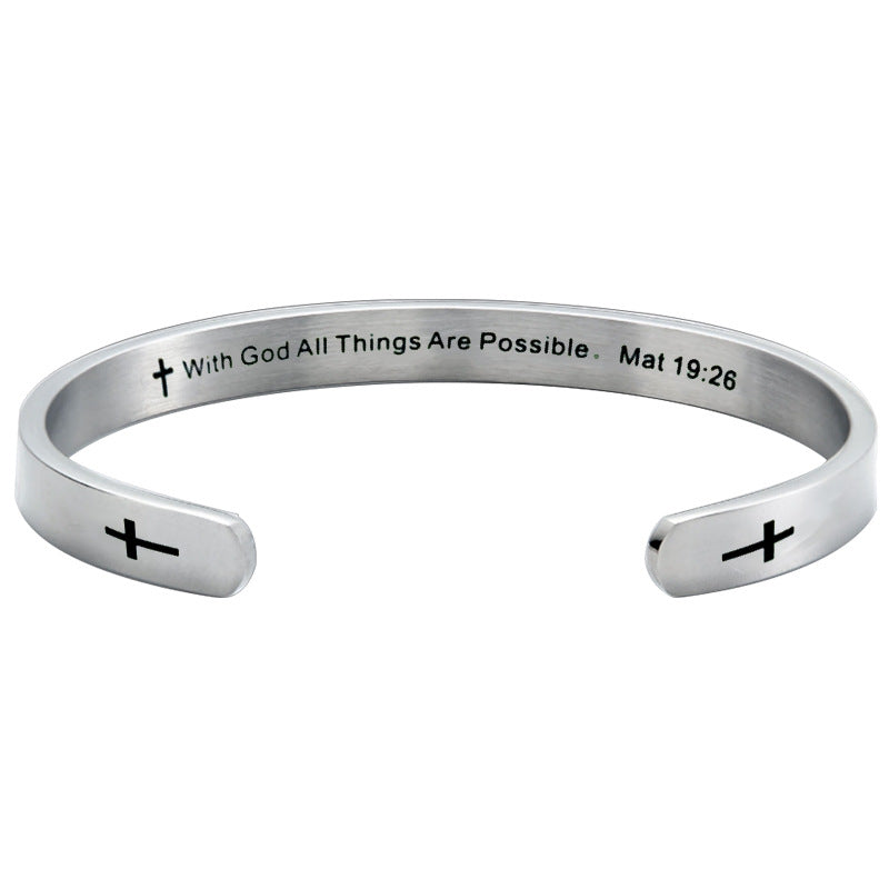 Pulsera de acero inoxidable con forma de C, de nuevo diseño y a la moda