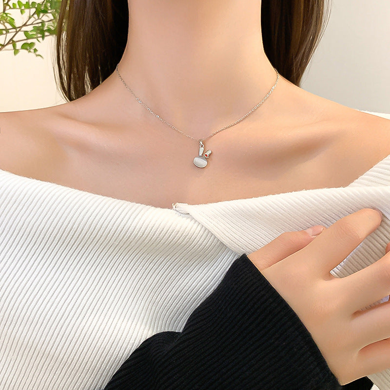 Silberne Opal-Hasenkette für Damen