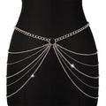 Women's Rhinestone Shiny Multi-layered Tassel Waist Chain