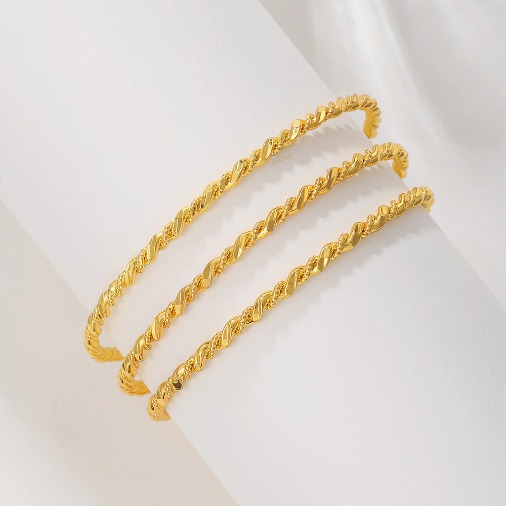 1Pcs Simple And Fashion Gold Bracelet Fried Dough Twists Rope Bracelet For Women