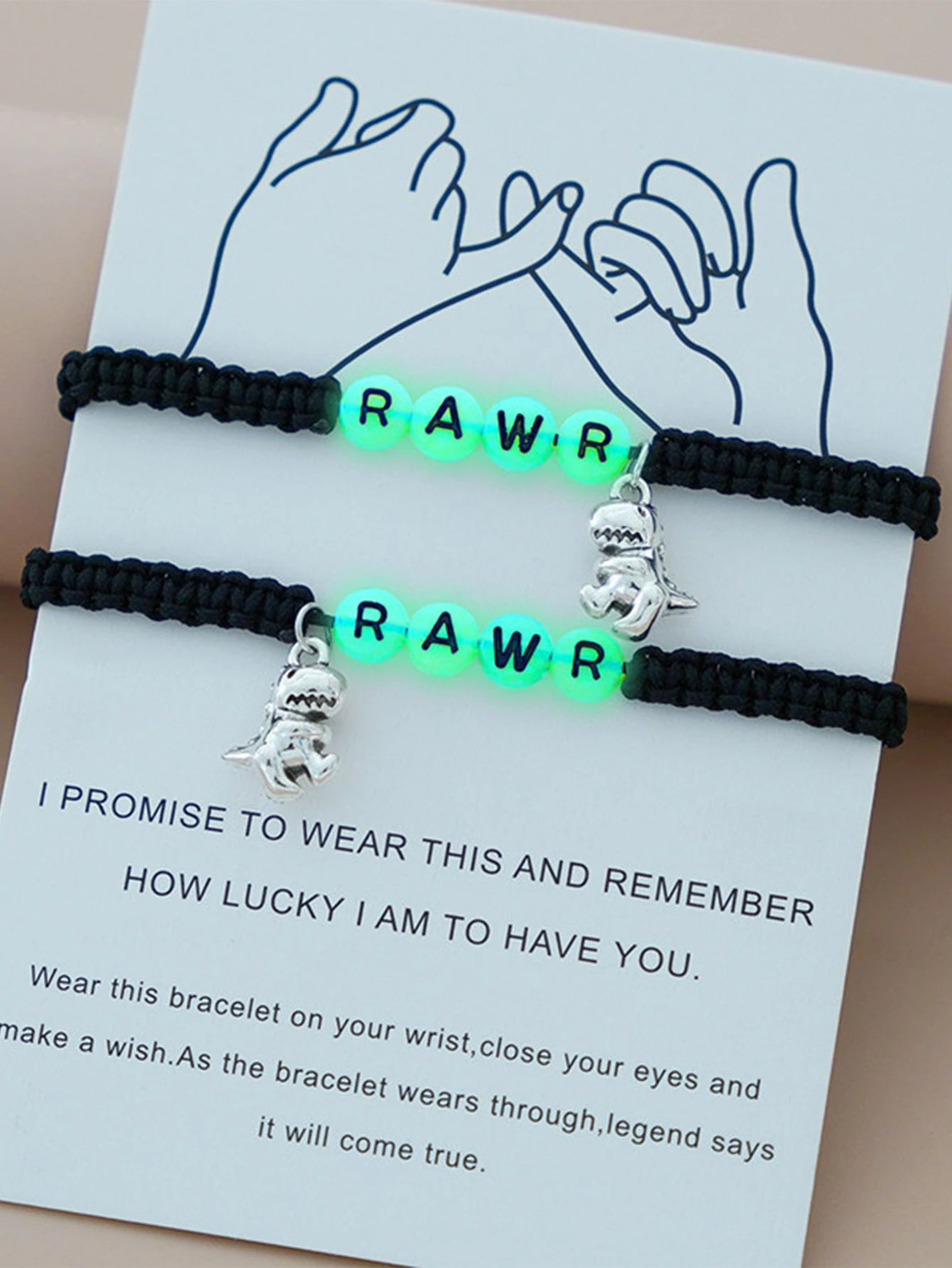 Luminous Letters Hand-woven Adjustable Bracelet Suit