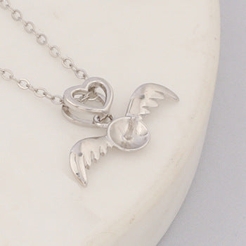 S925 Silber Perlenanhänger Damen Mode Temperament Design Fötalhaar Engelsanhänger