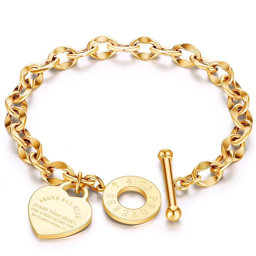 Heart-shaped Stainless Steel Heart-shaped Bracelet Light Luxury Ornament