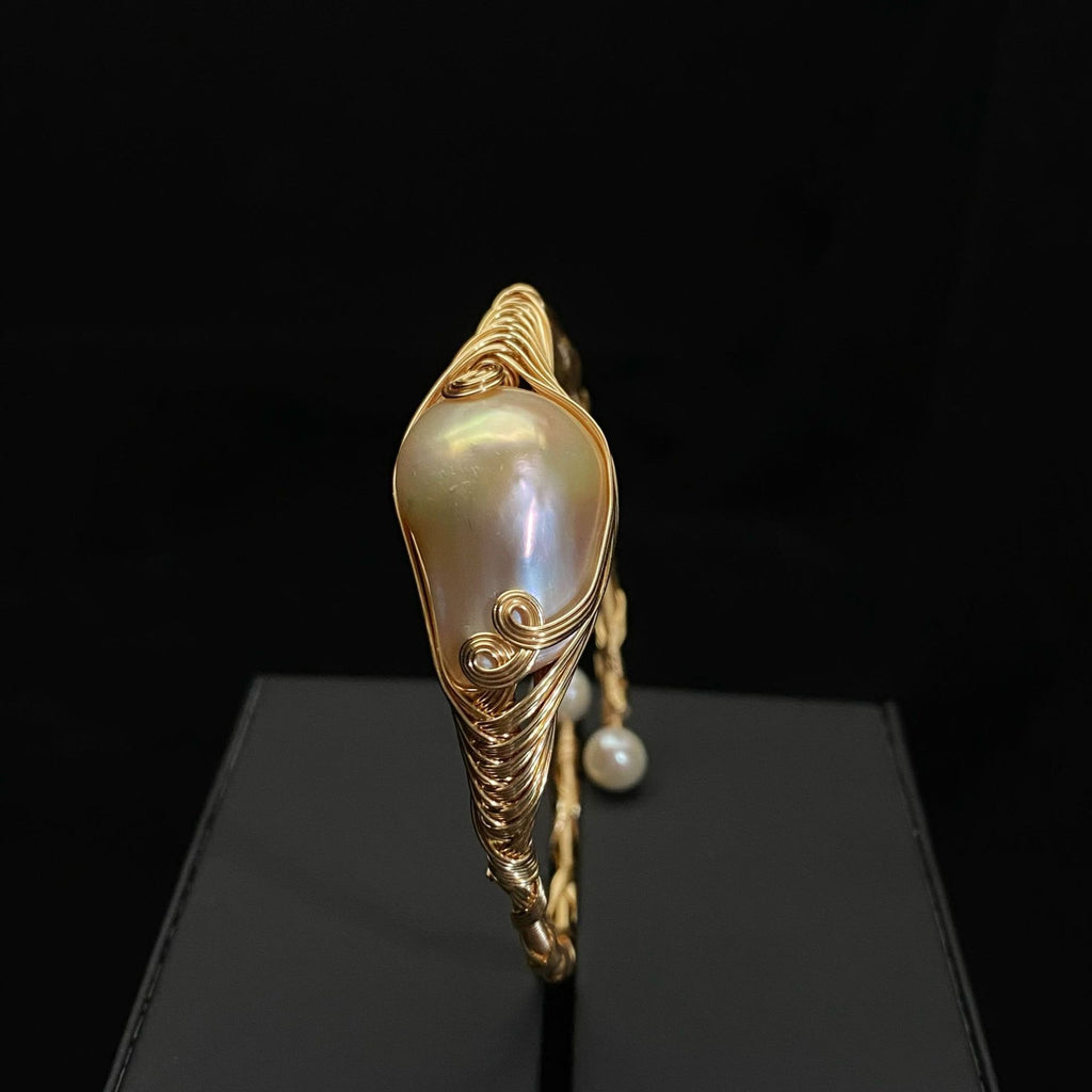 Natur Süßwasser Barock Perle Handgewebtes Verstellbares Armband