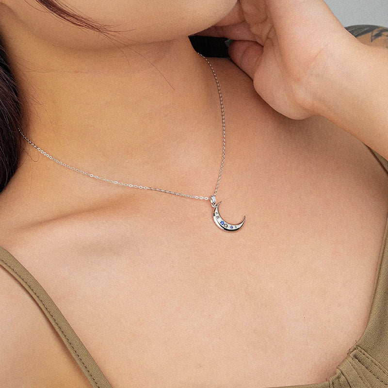 Yuanfan 925 Sterling Silber Mond-Halskette weibliche Nische