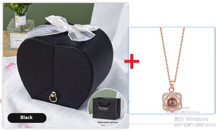 Apfelrose Schmuckschatulle Halskette Ring Ornament Für Freunde Weihnachten Valentinstag