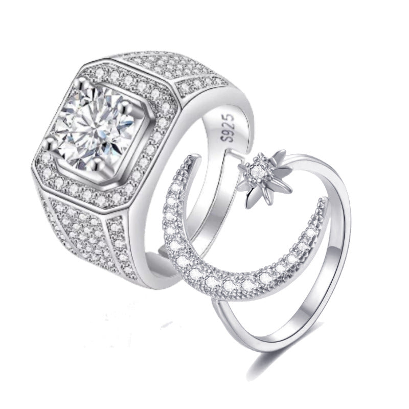 Anillos de apertura Simulación de boda Anillo de diamante