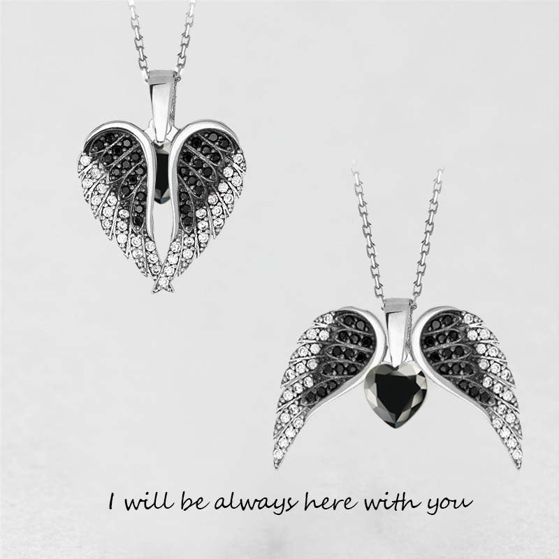 Collar Colgante Corazón Alas de Ángel para Mujer