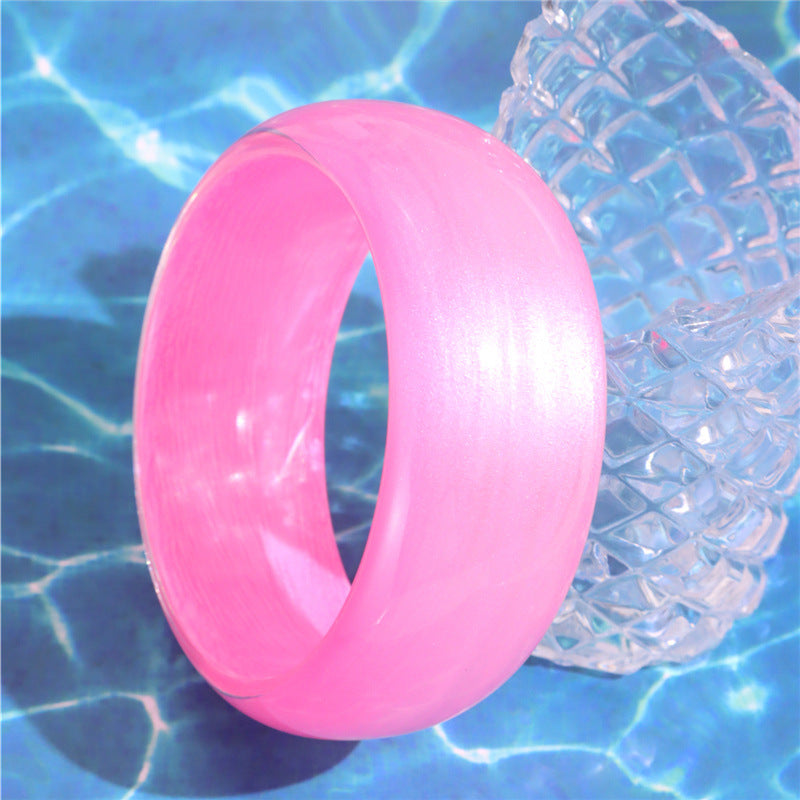 Colorful Acrylic Bracelet Irregular Round Resin Bracelet