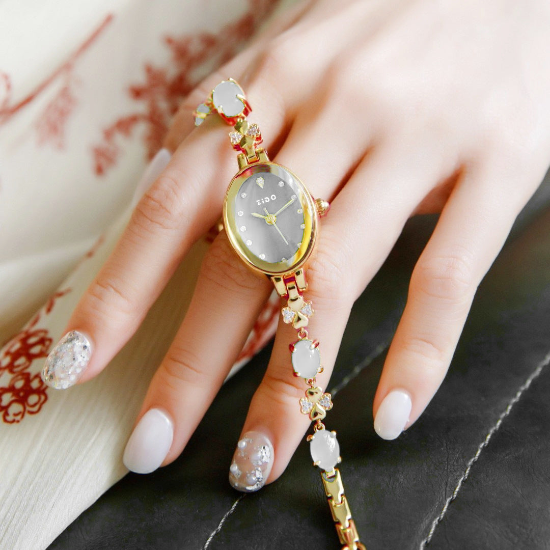 Sencillo Reloj de Pulsera de Cuarzo con Diamantes para Mujer, Resistente al Agua, de Temperamento y Lujo de Entrada