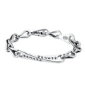 925 Sterling Silver Ornament Trendy Unique Six Words Mantra Bracelet