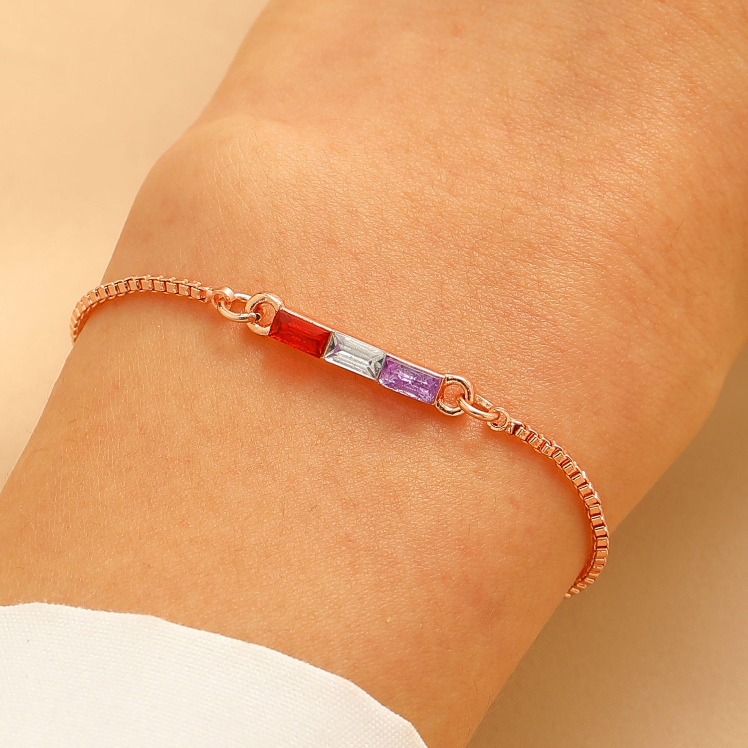 Pulsera de Amigas y Novias con Bloques de Color de Moda