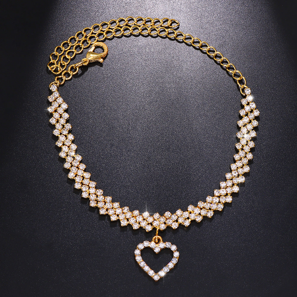Tobillera de diamantes de imitación para mujer