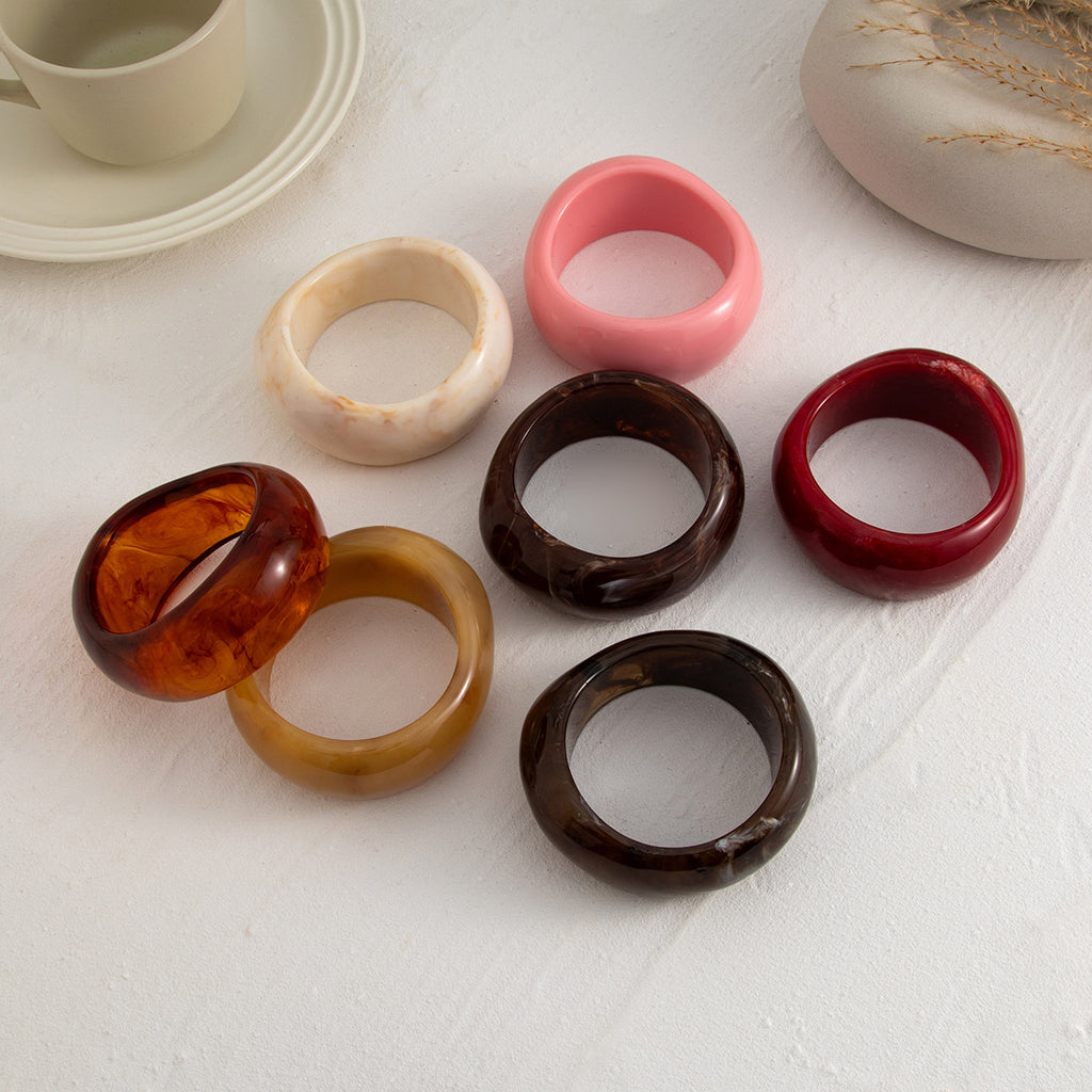 Unique Design Colorfast Translucent Color Wide Bracelet