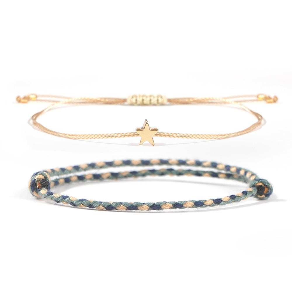 Cross-border Hot Selling Fashion Simple Handmade Woven Four-color Bracelet Couple Girlfriends Gifts For Men And Women XINGX Bracelet