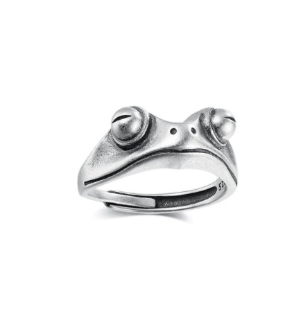 Anillo de búho con ojo de demonio vintage a la moda para mujer, anillo de animales retro, joyería de color plateado