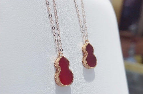 18K Gold Halskette Damen Klassische Sommer Verstellbare Karneol Schlüsselbeinkette