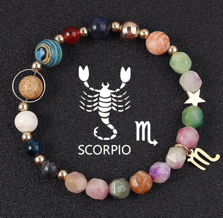 Twelve Constellation Constellation Bracelet Natural Stone Cut Color